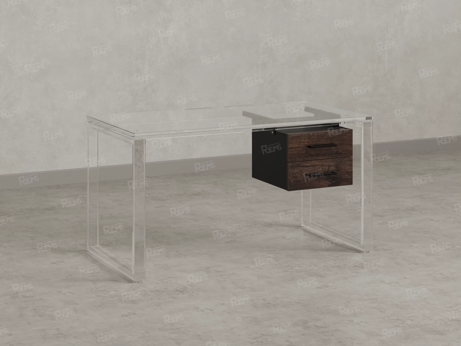 Тумба подвесная, два ящика 400x452x300 RM201-16х8 Дуб Апрельский Шоколадный/Черный