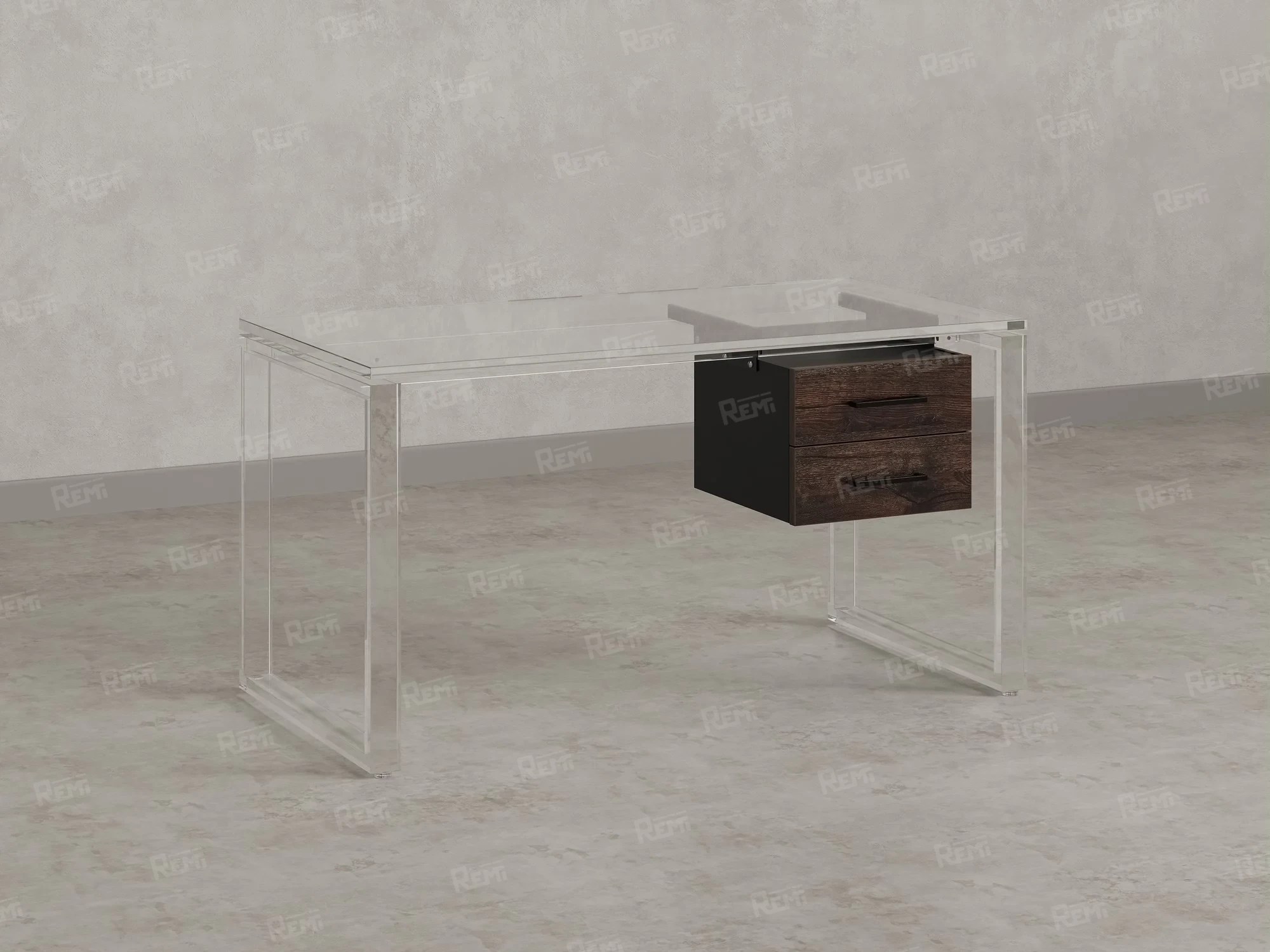 Тумба подвесная, два ящика 400x452x300 RM201-16х8 Дуб Апрельский Шоколадный/Черный