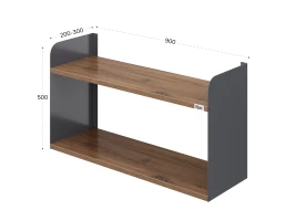 Полка настенная 900x300x500 RM190-90x30 Дуб Юстус/Серый