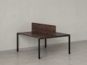 Бенч-система, 2 рабочих места, с одним экраном ЛДСП 1200x1400x750 RM165-2-12x14 Дуб Апрельский шоколад/Черный