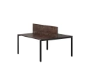 Бенч-система, 2 рабочих места, с одним экраном ЛДСП 1200x1400x750 RM165-2-12x14 Дуб Апрельский шоколад/Черный