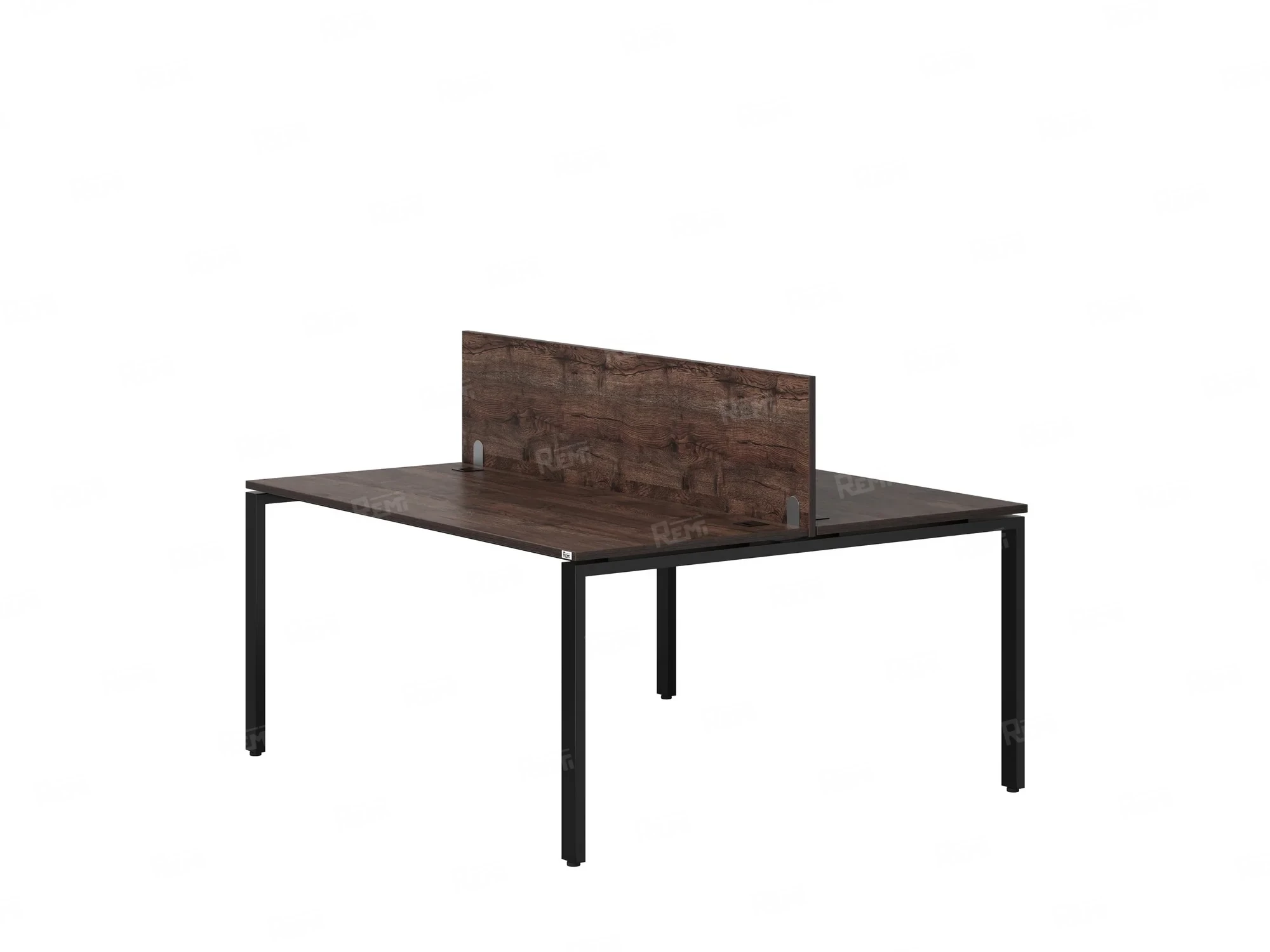 Бенч-система, 2 рабочих места, с одним экраном ЛДСП 1200x1400x750 RM165-2-12x14 Дуб Апрельский шоколад/Черный