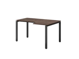 Стол угловой, П-опора, правый 1400x900/1200x750, RM052-14x9-12 Дуб Апрельский шоколад/Черный