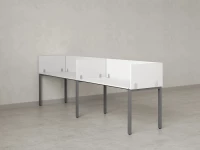 Бенч-система в 1 ряд, 2 рабочих места 5 ЛДСП экранов 2000x600x750 RM167-2-20x6 Белый/Серый