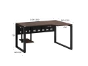 Стол угловой, экран металл, О-опора, левый 1800x900/1200x750, RM056-18x9-12 Дуб Апрельский шоколад/Черный