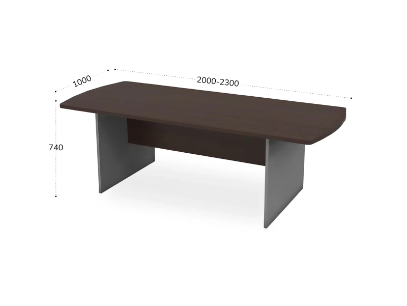 BRL RB009-230х100 Конференц-стол симметричный 2300х1000х740 Венге/Серый вулкан-кий