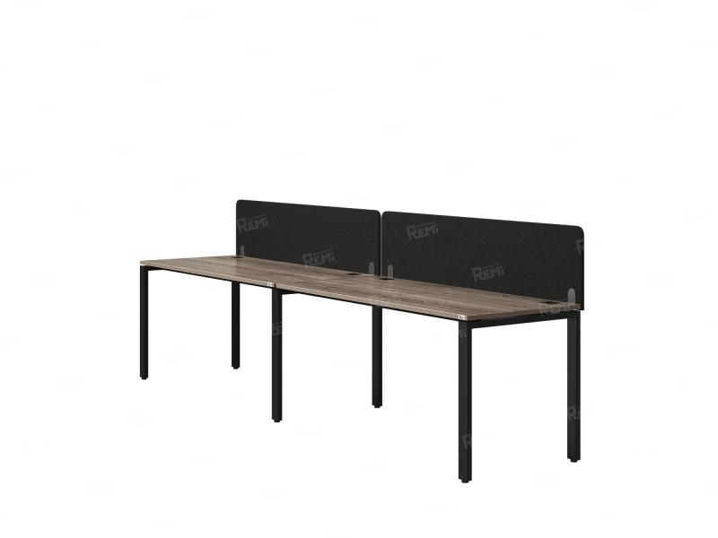 Бенч-система в 1 ряд, 2 рабочих места 2 тканевых экранов 3200x800x750 RM167-3-32x8 Дуб Маувелла/Черный