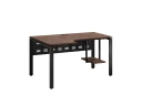 Стол угловой, экран металл, П-опора, левый 1600x900/1200x750, RM059-16x9-12 Дуб Апрельский шоколад/Черный