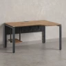 Стол угловой, экран металл, П-опора, правый 1800x600/900x750, RM058-18x6-9 Дуб Юстус/Серый