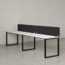 Бенч-система в 1 ряд, 2 рабочих места 2 тканевых экранов 2400x800x750 RM168-3-24x8 Белый/Черный
