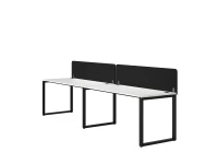 Бенч-система в 1 ряд, 2 рабочих места 2 тканевых экранов 2400x800x750 RM168-3-24x8 Белый/Черный