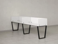 Бенч-система в 1 ряд, 2 рабочих места 5 ЛДСП экранов 2000x600x750 RM174-2-20x6 Белый/Черный