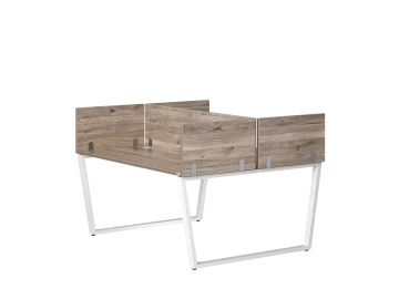 Бенч-система, 2 рабочих места, 5 ЛДСП экранов 1600x1200x750 RM172-4-16x12 Дуб Маувелла/Белый