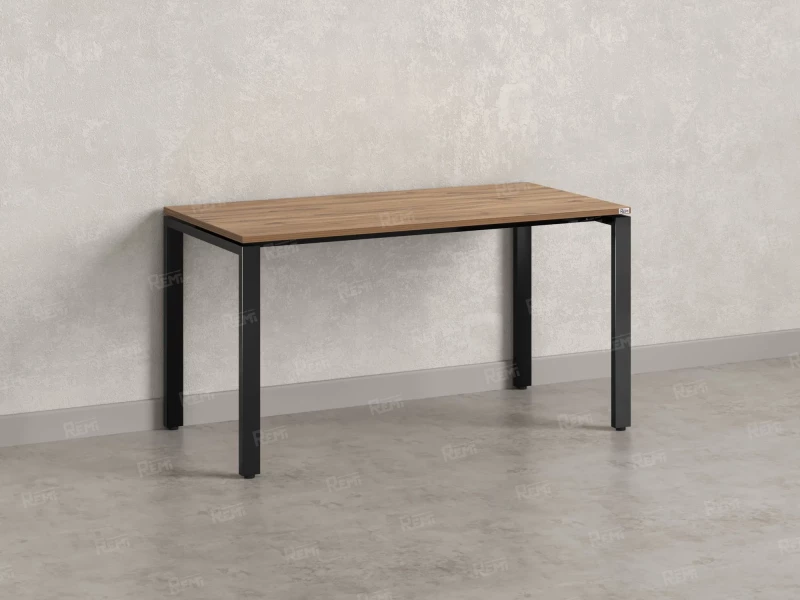 Стол прямой на П-образных опорах 1800x600x750 RM001-18x6 Дуб Юстус/Черный