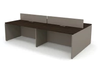 Двусторонний бенч RAC010 на 4 места, с экраном, без заглушек 280x160x73,5см Дуб Термо/Серый камень, Серия Аккорд / Accord