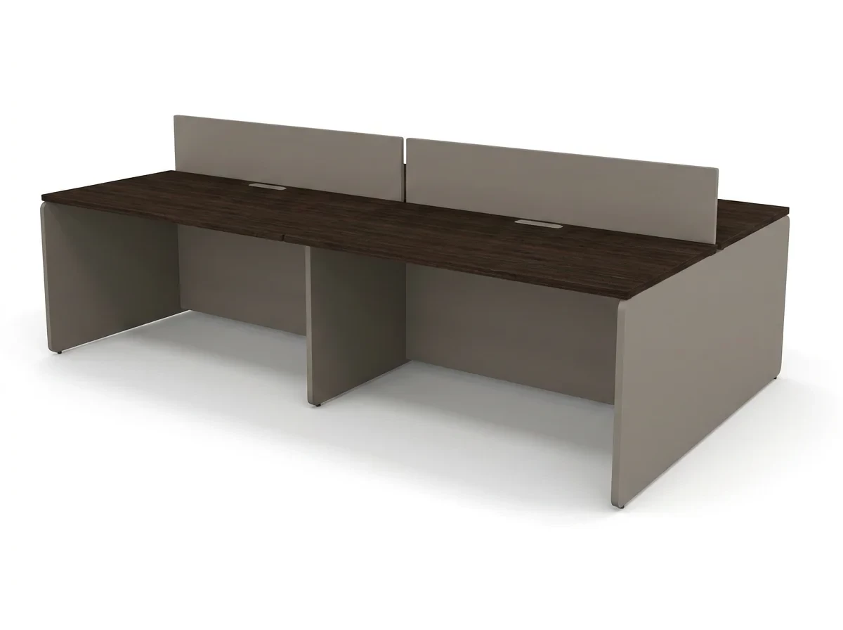 Двусторонний бенч RAC010 на 4 места, с экраном, без заглушек 280x160x73,5см Дуб Термо/Серый камень, Серия Аккорд / Accord. Серия Аккорд / Accord. Серия Аккорд / Accord
