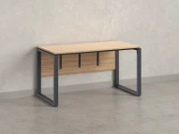 Стол прямой, О-опоры, экран ЛДСП,парящая стол-ца 1200x600x750 RM008-12x6 Вяз Швейцарский светлый/Серый