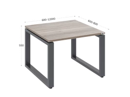 Журнальный стол с полкой 1200x800x550 RM182-12x8 Дуб Маувелла/Серый