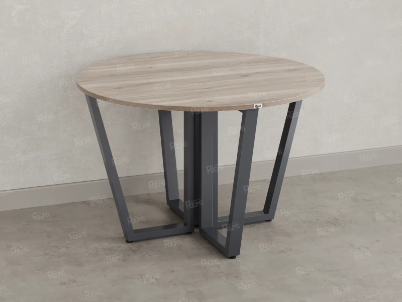 Круглый стол на U-образных опорах 1400x1400x750 RM188-14x14 Дуб Маувелла/Серый
