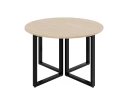 Круглый стол на О-образных опорах 1300x1300x750 RM187-13x13 Вяз Швейцарский светлый/Черный