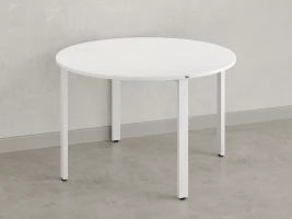 Круглый стол на П-образных опорах 1200x1200x750 RM186-12x12 Белый/Белый