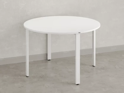 Круглый стол на П-образных опорах 1200x1200x750 RM186-12x12 Белый/Белый