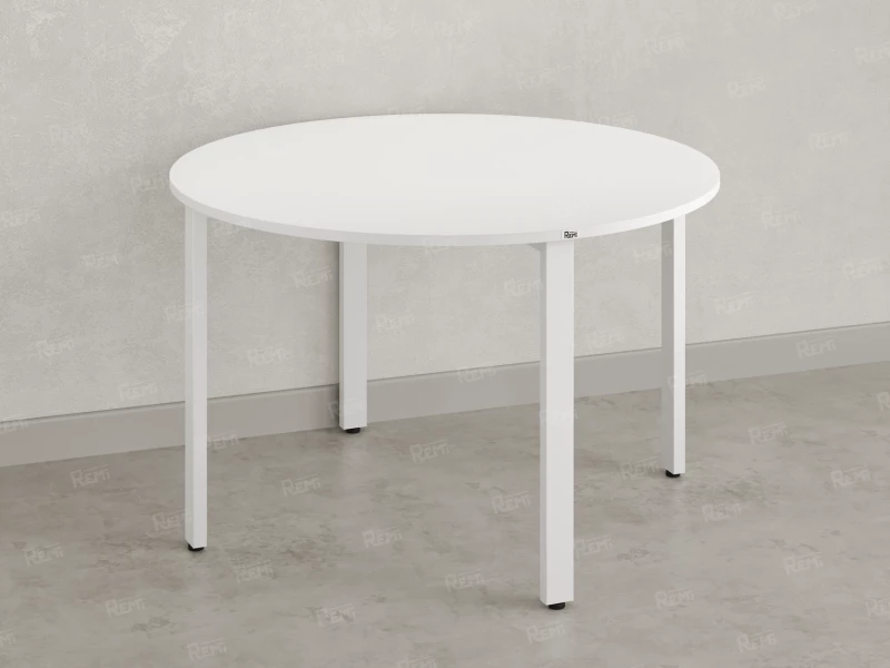 Круглый стол на П-образных опорах 1200x1200x750 RM186-12x12 Белый/Белый
