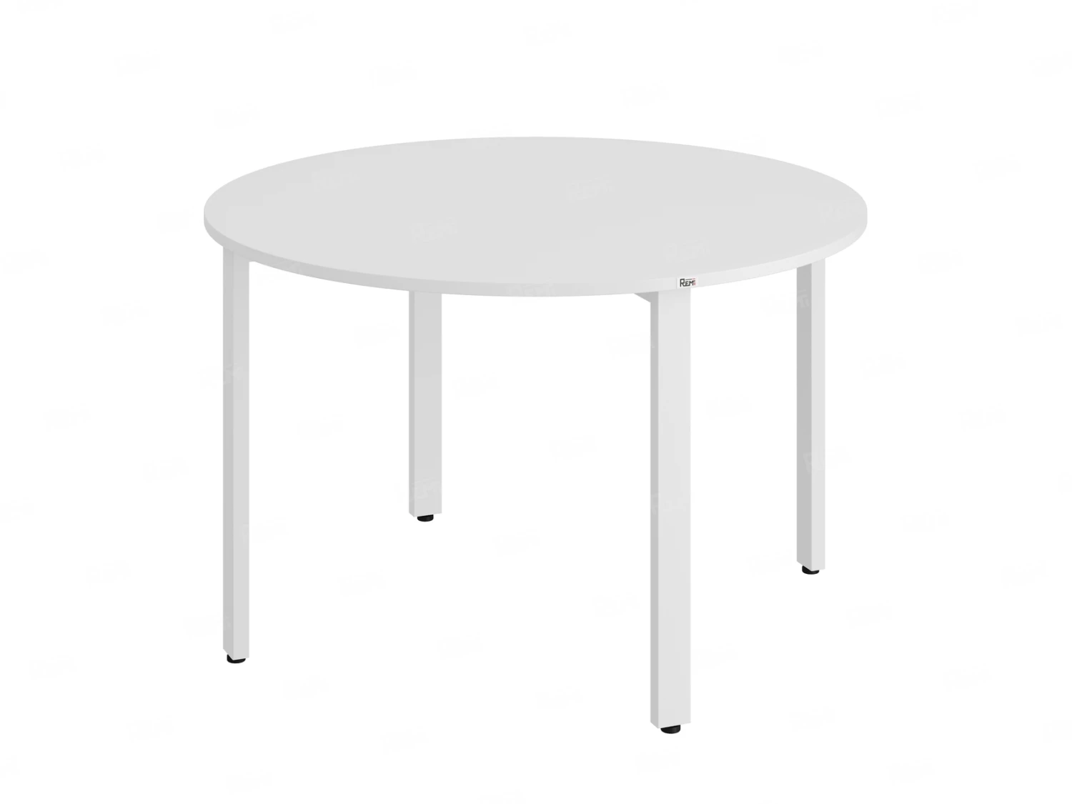 Круглый стол на П-образных опорах 1200x1200x750 RM186-12x12 Белый/Белый