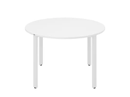 Круглый стол на П-образных опорах 1200x1200x750 RM186-12x12 Белый/Белый