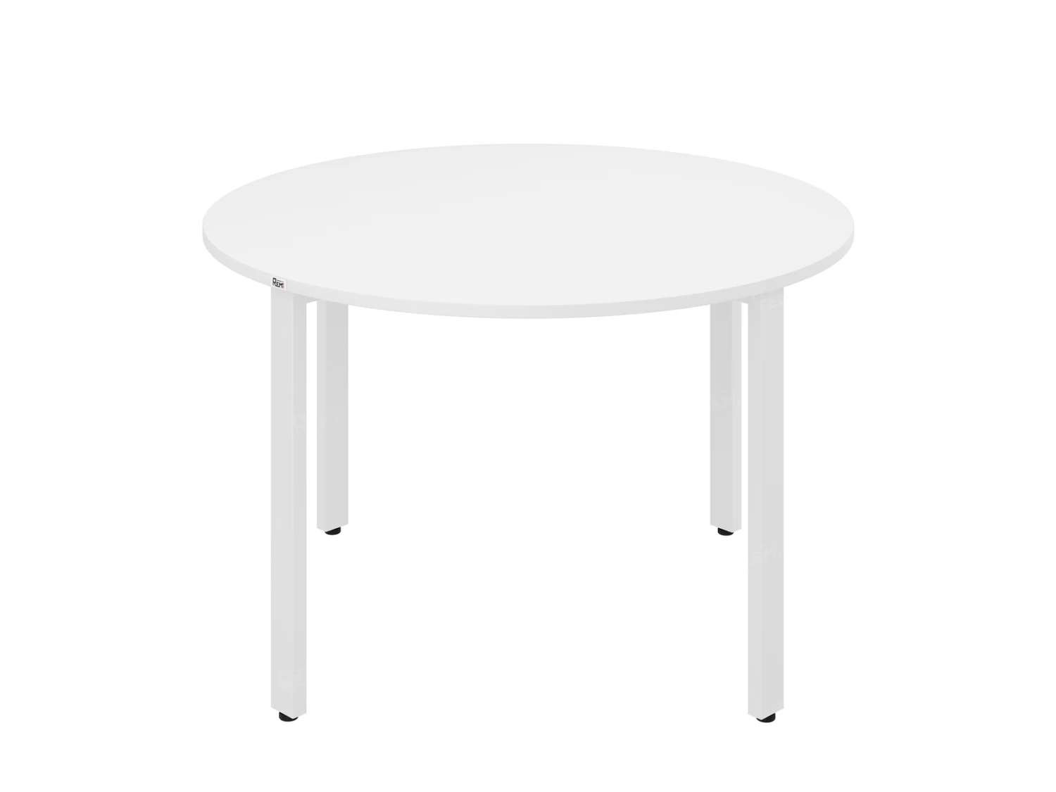 Круглый стол на П-образных опорах 1200x1200x750 RM186-12x12 Белый/Белый
