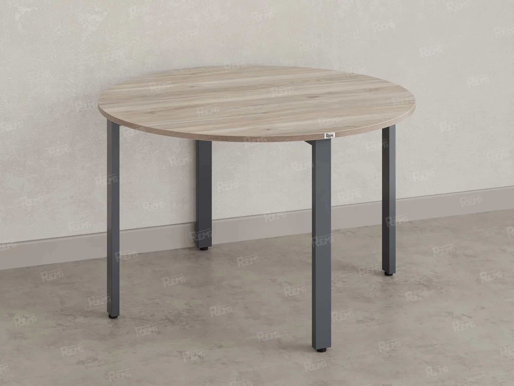 Круглый стол на П-образных опорах 1800x1800x750 RM186-18x18 Дуб Маувелла/Серый