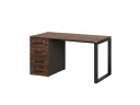 Стол прямой с тумбой на О-образных опоре, левый 1600x700x750 RM104-16x7 Дуб Апрельский шоколад/Черный