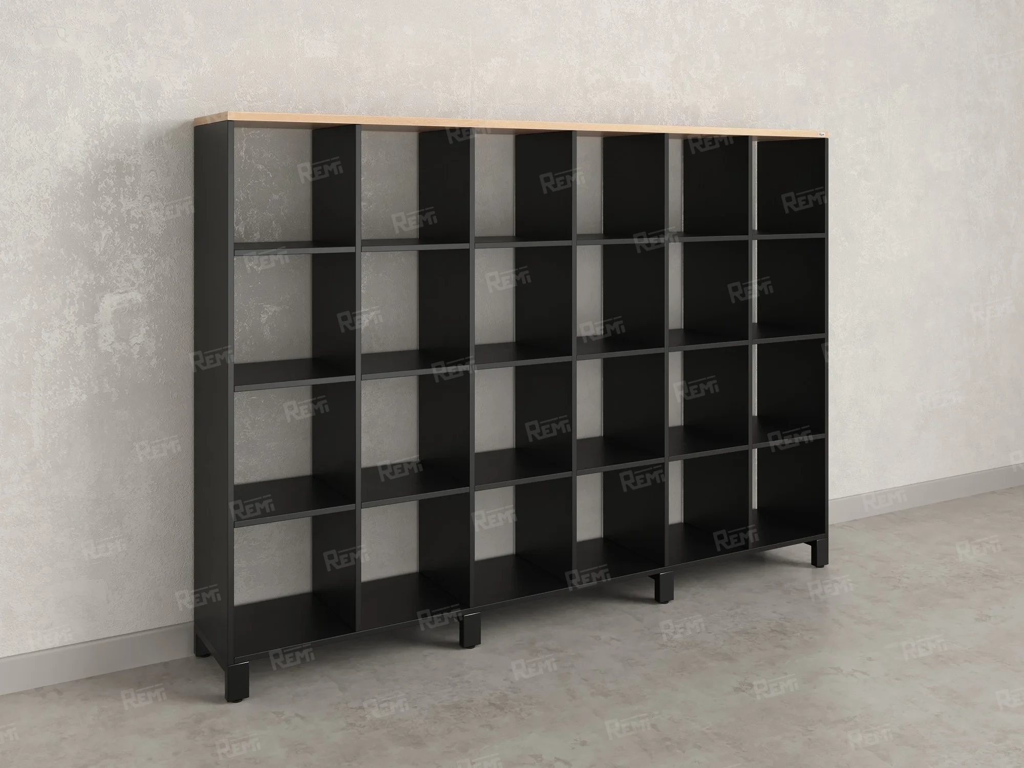 Стеллаж, 24 ячейки 2250х370х1620 RM141-225x37 Вяз Швейцарский светлый/Черный