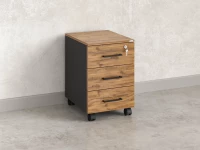 Тумба мобильная, 3 ящика 400x500x600 RM120-40x50 Дуб Юстус/Черный