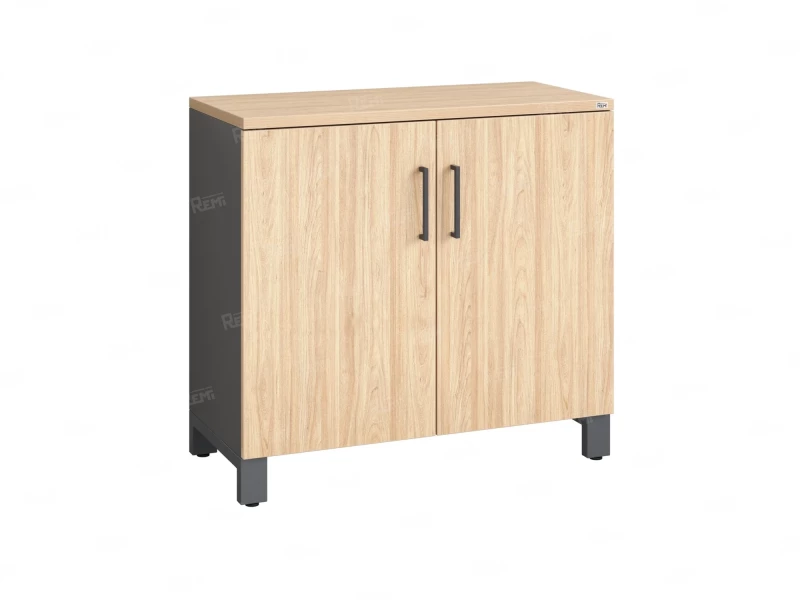 Шкаф низкий распашной, 2 уровня 900x420x850 RM147-90x42 Вяз Швейцарский светлый/Серый