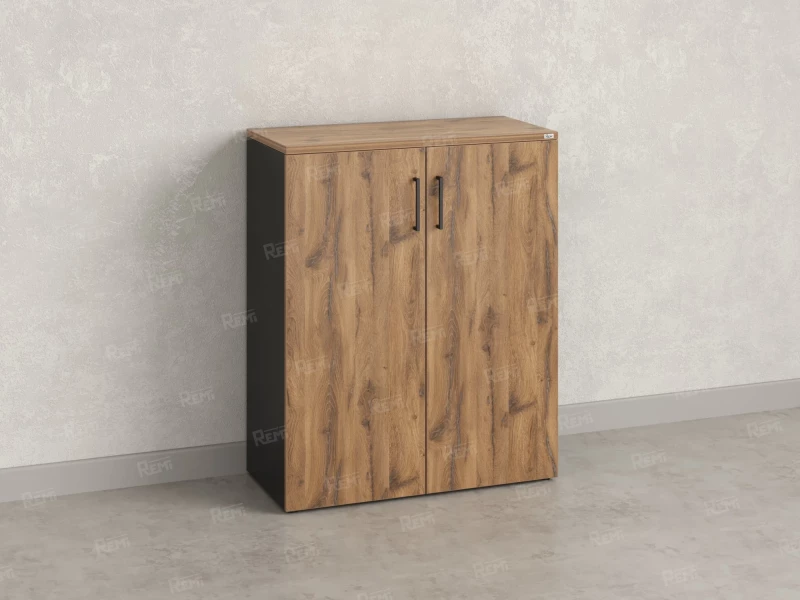 Шкаф распашной, регулируемые опоры, 3 уровня 900x420x1100 RM150-90x42 Дуб Юстус/Черный