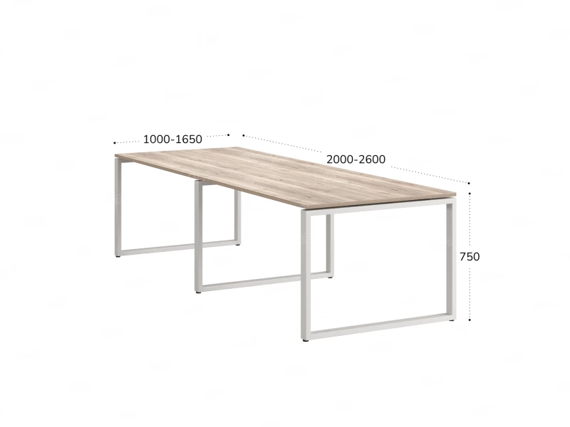 Cтол для переговоров, на О-обазном каркасе 2100x1450x750 RM081-210x145 Дуб Маувелла/Белый