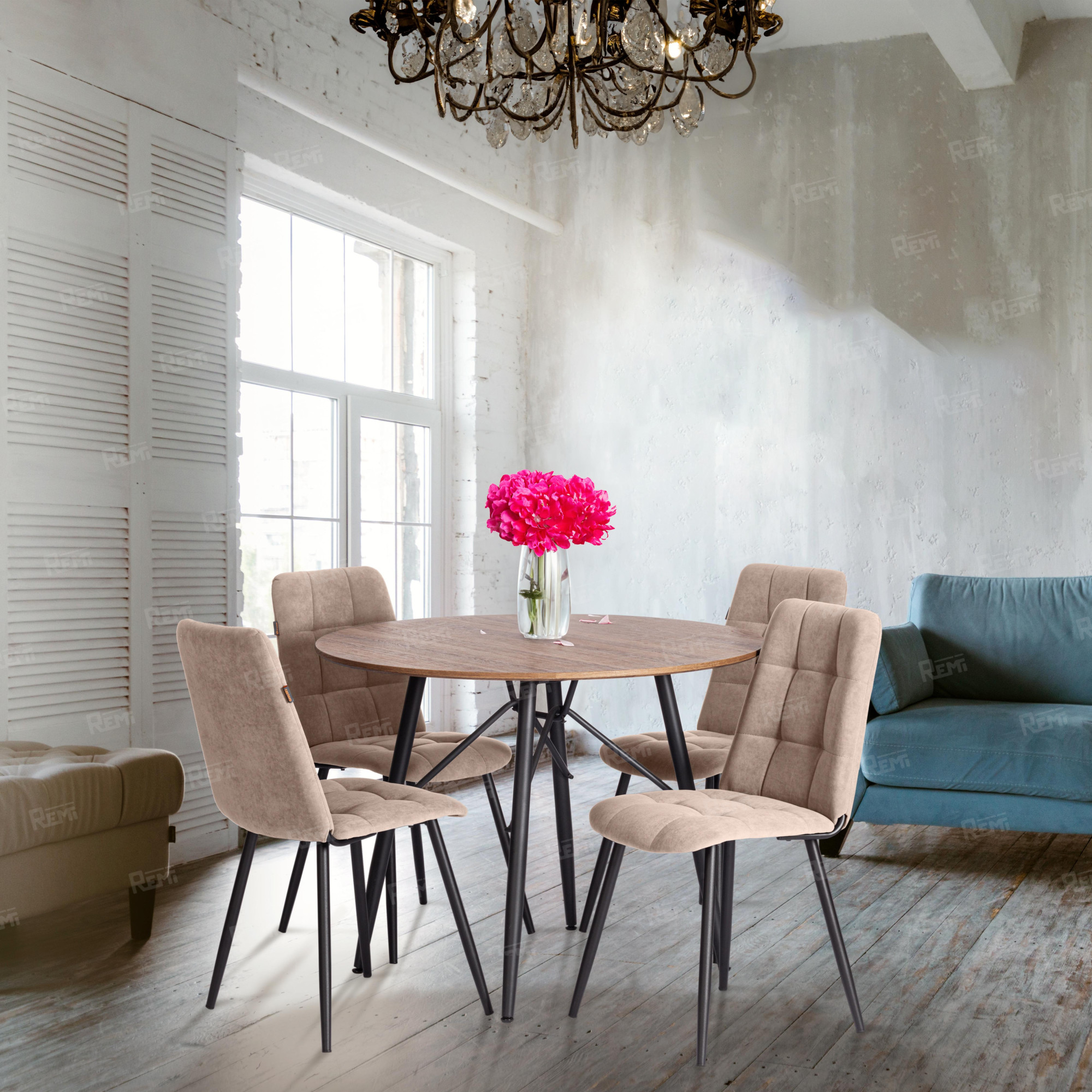 Стул обеденный Asti Бежевый/Бежевый, Флок (арт. 24294)