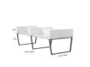 Бенч-система, 4 рабочих места, на U-образных опорах, 8 ЛДСП экранов 2000x1200x750 RM173-2-10x12 Белый/Серый