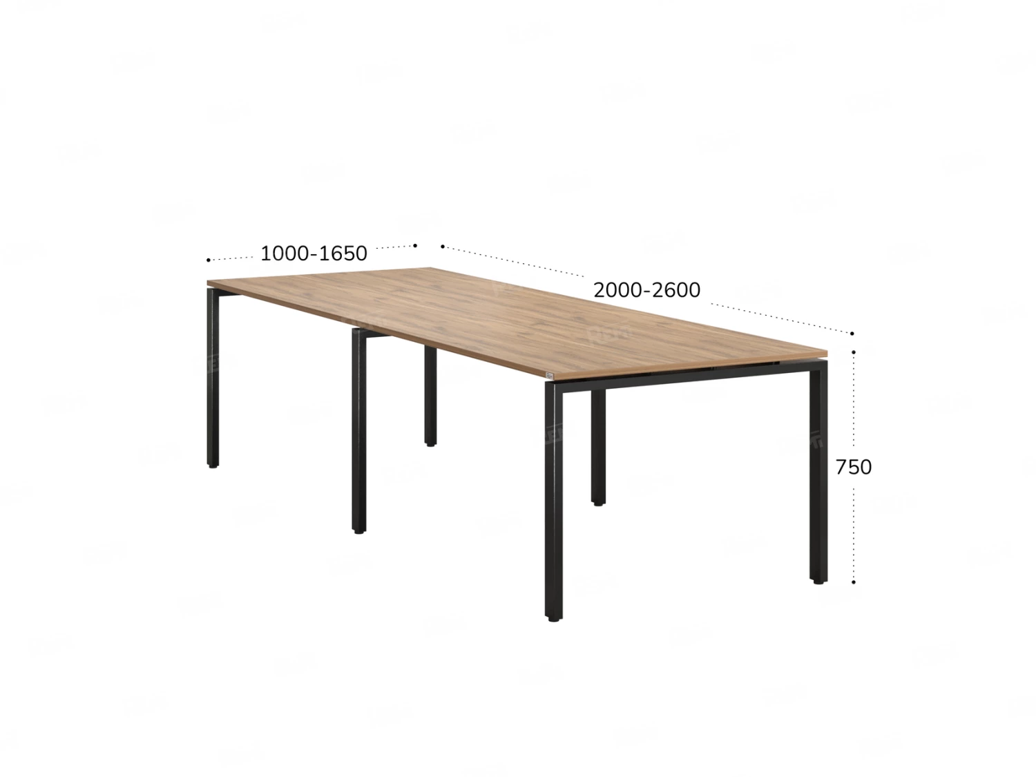 Cтол для переговоров, на П-образном каркасе 2400x1200x750 RM080-240x120 Дуб Юстус/Черный