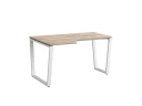 Стол угловой, U-опора, левый 1400x900/1200x750, RM051-14x9-12 Дуб Маувелла/Белый