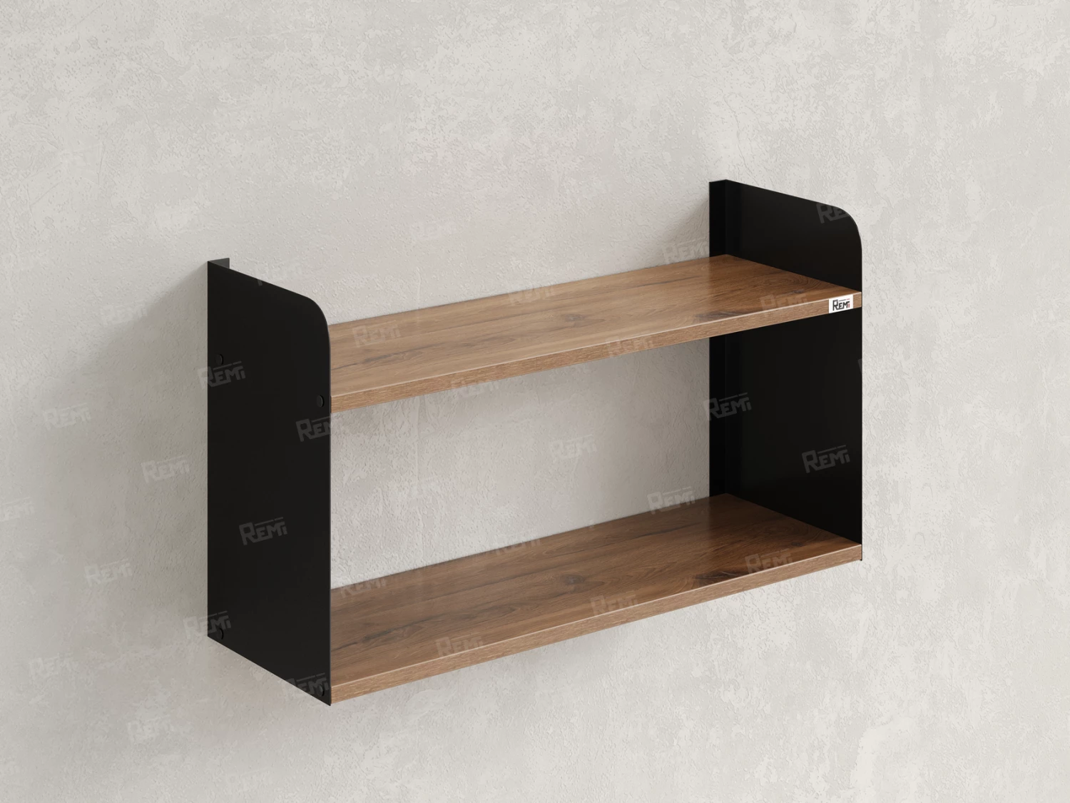 Полка настенная 900x300x500 RM190-90x30 Дуб Юстус/Черный