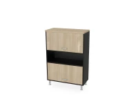 BRL RB055-90х43 Шкаф с двумя лифт-дверями 900х430х1290 Акация/Черный