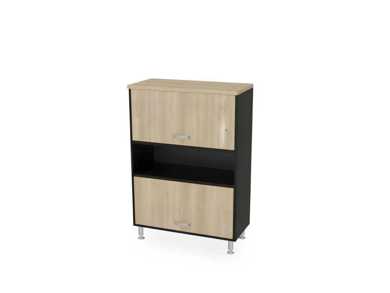 BRL RB055-90х43 Шкаф с двумя лифт-дверями 900х430х1290 Акация/Черный