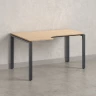 Стол угловой, П-опора, левый 1400x800/1000x750, RM053-14x8-10 Вяз Швейцарский светлый/Серый