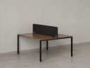 Бенч-система, 2 рабочих места, с одним тканевым экраном 1800x1200x750 RM165-1-18x12 Дуб Юстус/Черный