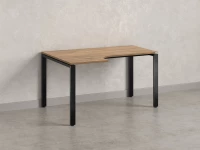 Стол угловой, П-опора, левый 1800x600/900x750, RM053-18x6-9 Дуб Юстус/Черный