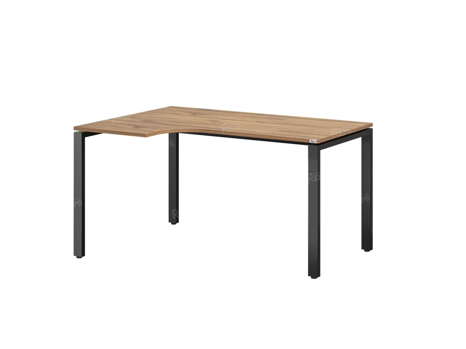 Стол угловой, П-опора, левый 1800x600/900x750, RM053-18x6-9 Дуб Юстус/Черный