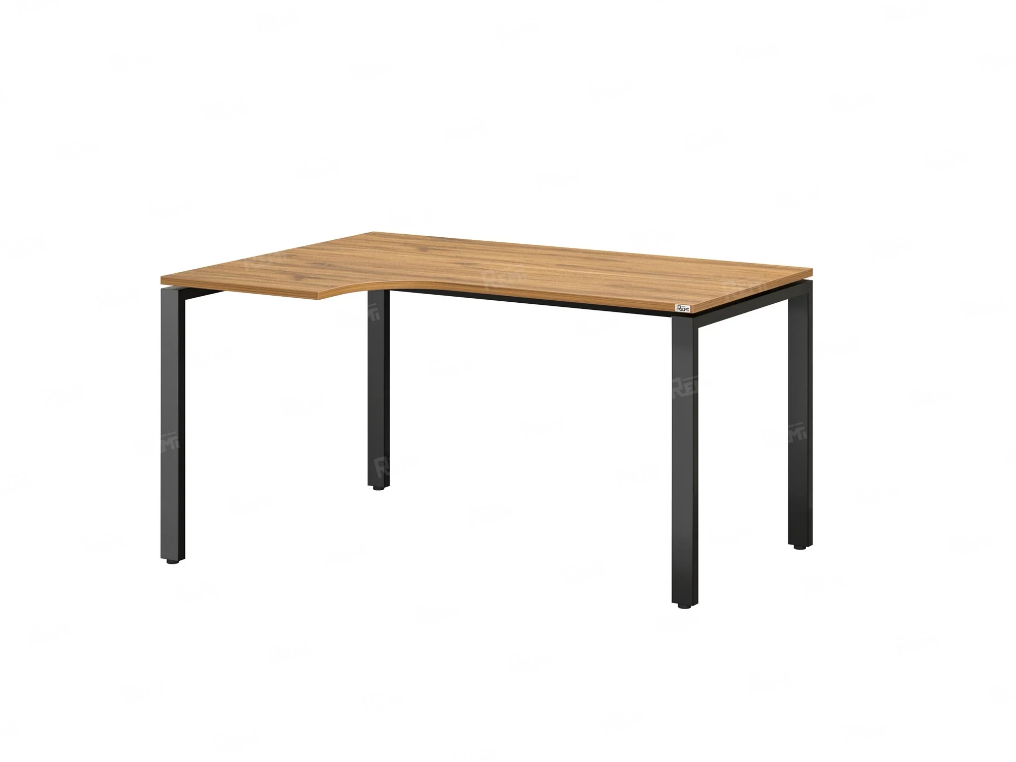 Стол угловой, П-опора, левый 1800x600/900x750, RM053-18x6-9 Дуб Юстус/Черный