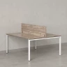 Бенч-система, 2 рабочих места, с одним экраном ЛДСП 1200x1400x750 RM165-2-12x14 Дуб Маувелла/Белый